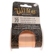 Rose Gold BeadSmith Craft Wire, 20 Gauge Tarnish Resistant Wire Elements - 15 YD