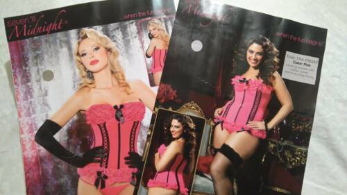 Seven til' midnight Pink & black bustier lingerie sets -NEW WITH TAGS - Picture 1 of 8
