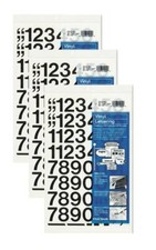 Chartpak 1-inch Black Stick-on Vinyl Numbers 01130 , 3 PACKS