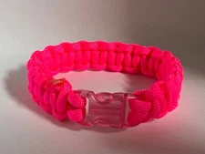 Neon Pink Paracord Bracelet - made in USA