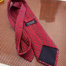 Roundtree & Yorke Blue Red Geometric Neck Tie 100% Silk Made In USA