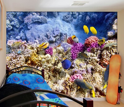 3D Gelber Fisch M4572 Tapete Wandbild Selbstklebend Abnehmbare Aufkleber Romy