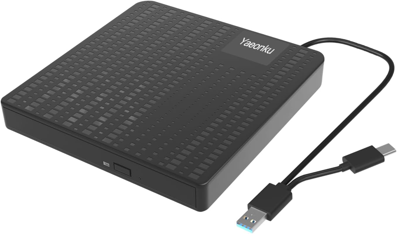 Yaeonku External Blu Ray CD DVD Drive USB 3.0 Type C Portable CD DVD