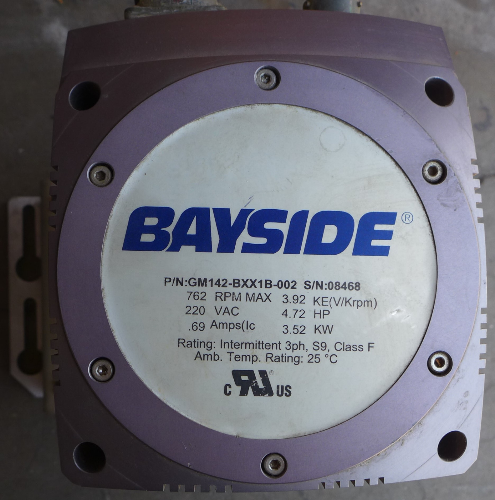 Parker Bayside GM142-BXX1B-002 3Ph 762RPM Gearmotor 4.72HP Servo Motor 1.5" #4