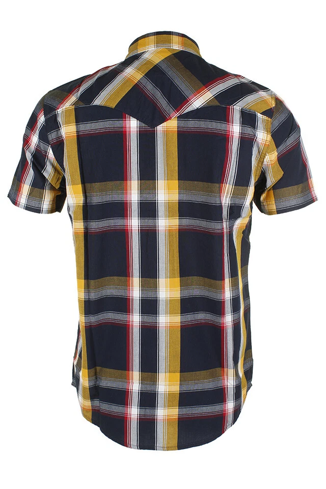 Levi's Men's Shirt Western Style Plaid Pattern Snap Front Short Sleeve Shirt - Image 3 of 4