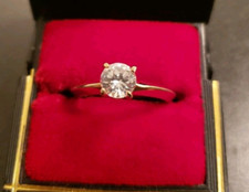 Vintage 14kt Gold Plated Solitaire CZ Engagement Ring Korea Size 9 Brand New