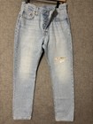 Levis 501 Jeans Womens 27x30 Blue 150th Anniversary High Rise Casual Patchwork