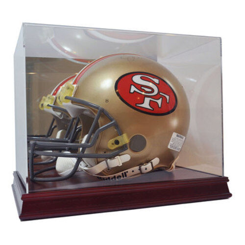 NEW DELUXE FULL SIZE FOOTBALL HELMET WOOD DISPLAY CASE - Picture 1 of 1