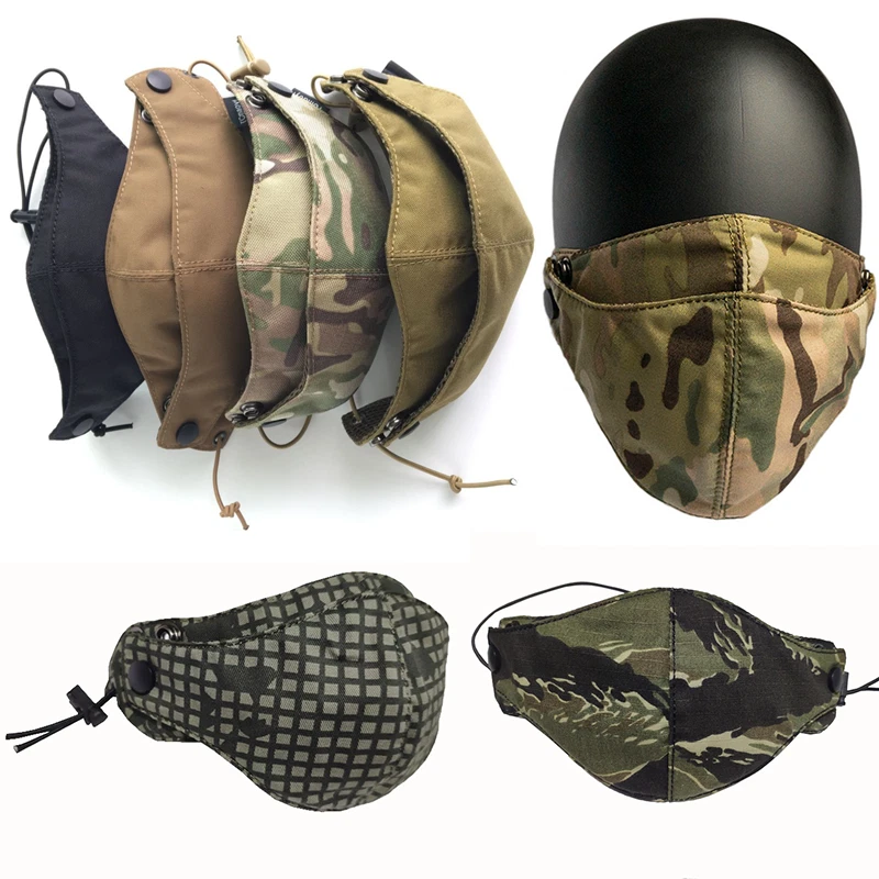 Media máscara facial táctica camuflaje doble capa protector facial Foto 2 de 4