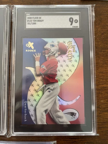 TOM BRADY SGC 9 2000 FLEER E-X FOOTBALL #122 ROOKIE RC PATRIOTS 0781/1500 RC