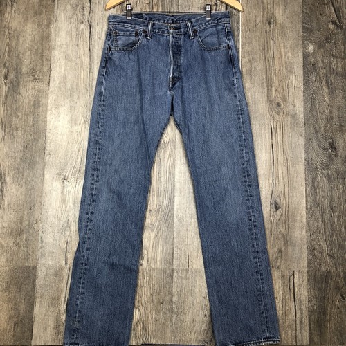Levis 501 Blue Denim Jeans Button Fly Pants Mens Size 30x32 | eBay