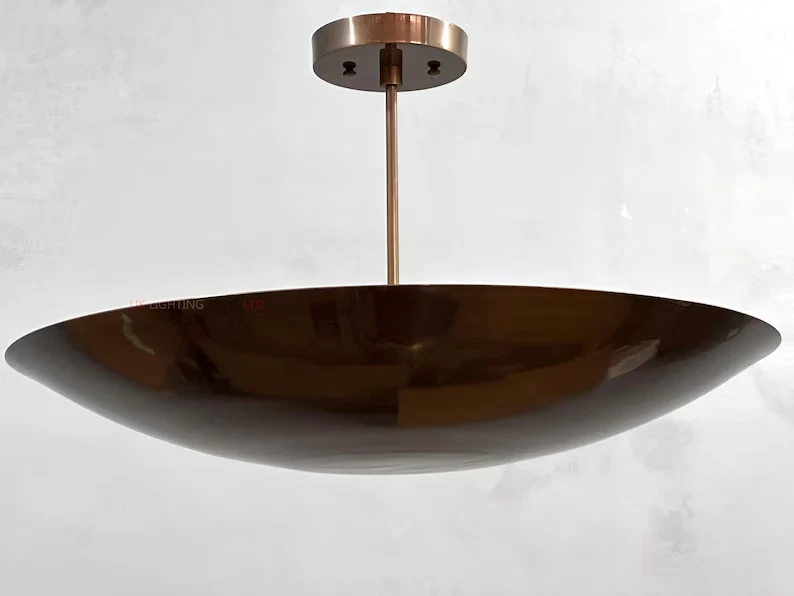 6 Light Elegant Ceiling Flushmount Light - Pendant Mid Century Modern Raw Brass - Image 3 of 4