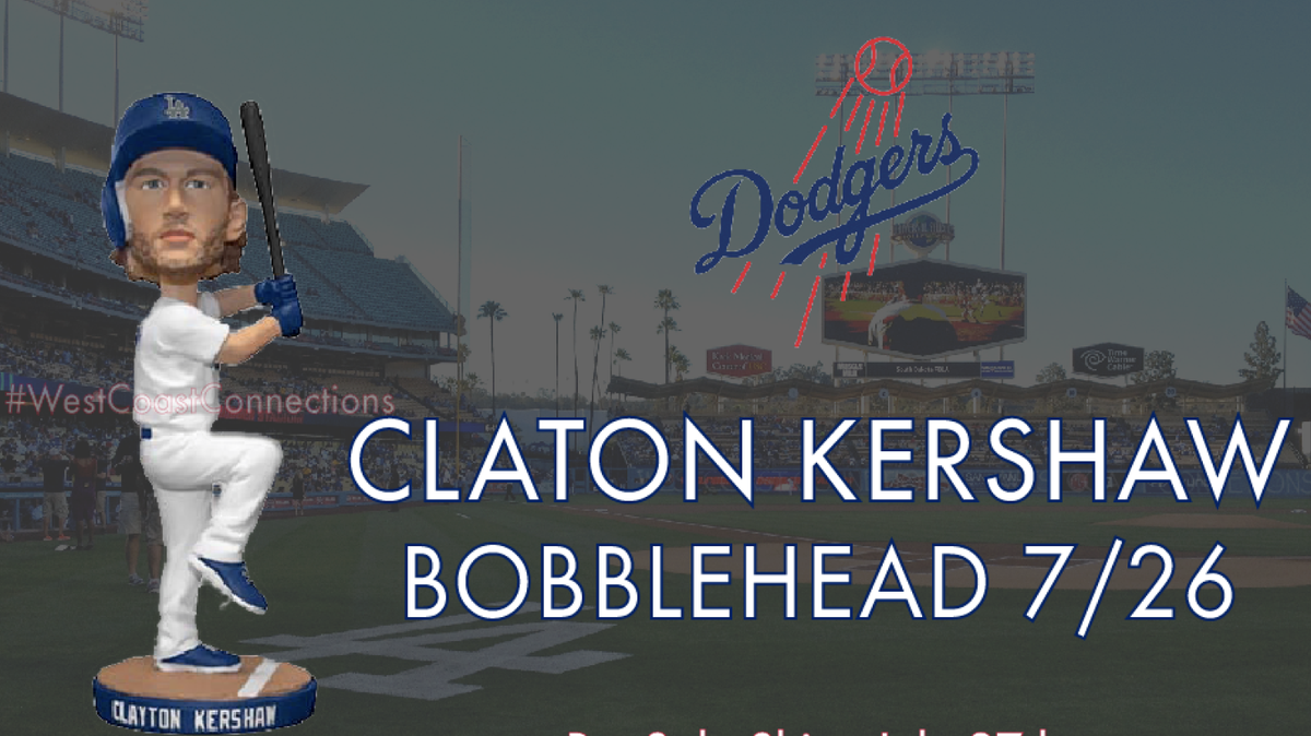 2017 Clayton Kershaw Bobblehead Los Angeles Dodgers SGA 6/26/2017