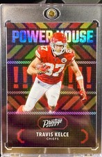 Travis Kelce POWERHOUSE SILVER FOIL REFRACTOR CARD SP PANINI CHIEFS MINT