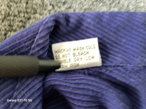 Steven Land Flip Cuff Shirt Mens 19-36/37 Tall 4XL Violet Striped Button Up - Picture 7 of 14