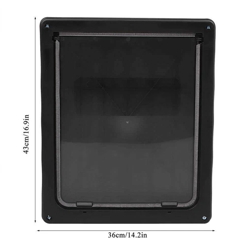 Large Size 2 Way Lockable Pet Dog Cat Safe Security Brushy Flap Door Black AU - Picture 3 of 12