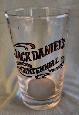 Jack Daniels Centennial Tenessee Whiskey Drinking Glass W/ Gold And Black Script