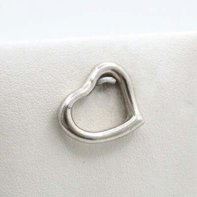 Sterling Silver Freeform Open Floating Heart Charm Pendant Solid