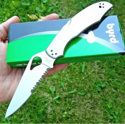 Byrd by Spyderco Cara Cara 2 Folding Knife 3¾ 8Cr13MoV Blade Stainless Handle