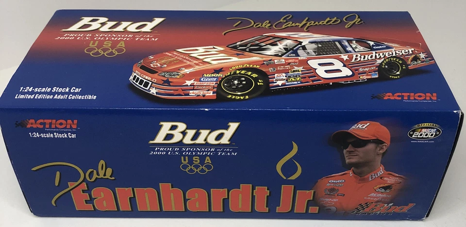 Dale Jr Bud 2000 equipo olímpico de Estados Unidos color cromo 1/24 acción para fanáticos de las carreras diecast Foto 2 de 4