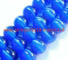 10mm Deep Blue Mexican Opal Gemstone Round Loose Bead 14'' AAA