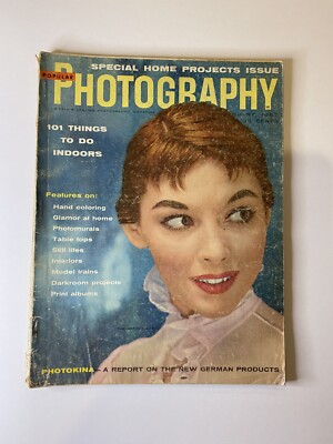 Popular Photography Magazine January 1957 - Rolleiflex ad , Vikki Dougan