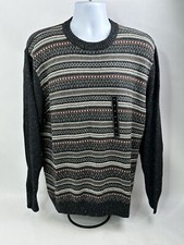 Tricots St. Raphael Sweater Mens XL Charcoal Striped Acrylic Blend Soft NWT