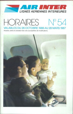 Air Inter system timetable 10/26/86 [1054] Buy 4+ save 25%