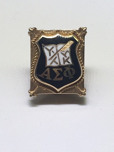 Alpha Sigma Phi (ca. 1946) 10k Yellow Gold Greek Society Sorority Pin - Picture 3 of 7