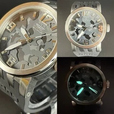 Invicta 10455 46mm Watch DNA Men Camouflage Night Owl Silicone Band 515 Runs!