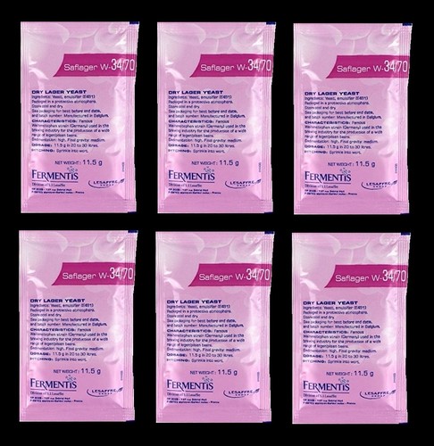 Fermentis Saflager W-34/70 Yeast - 6 Pack, 11.5g Each, Bavarian Lager Yeast For Homebrewing
