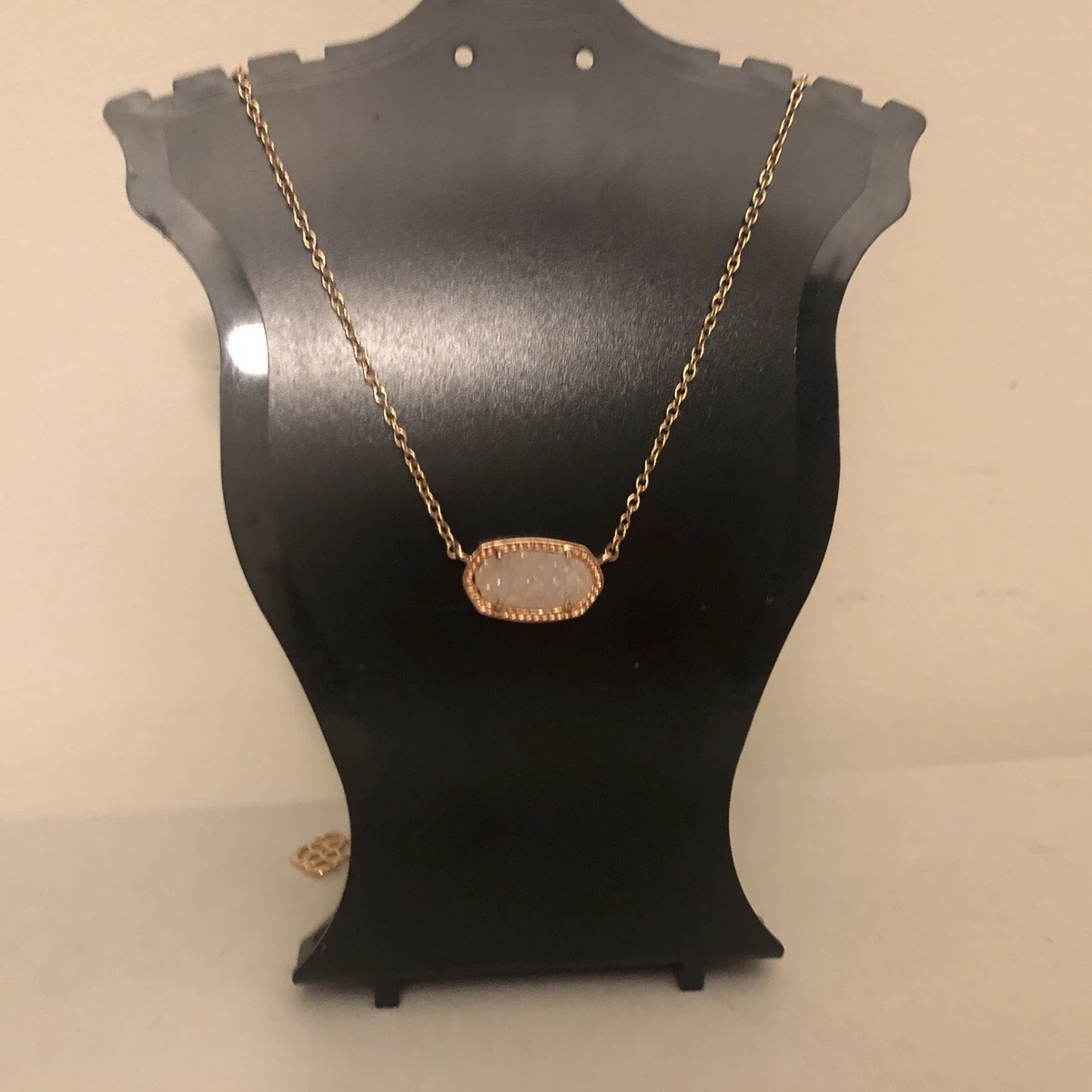 Elisa gold pendant shop necklace in iridescent drusy