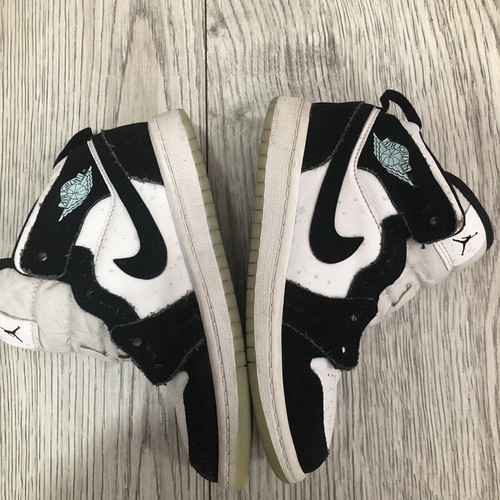 Nike Air Jordan 1 Mid Glow in the Dark Panda PS Sz 11.5C White Black BQ6932-103 - Picture 10 of 13