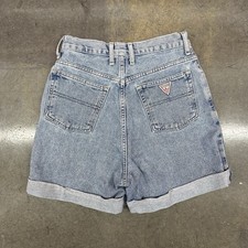 Vintage 90s Guess Jeans Denim Shorts Size 28 100 Cotton Hemed 26