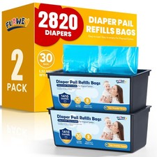 Diaper Pail Refill Bags 30 Bags Per Refill Compatible with Genie Easy Roll Si...