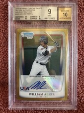 2011 Bowman Chrome Gold Refractor AUTO *10/50* Willie Abreu William ROOKIE BGS 9