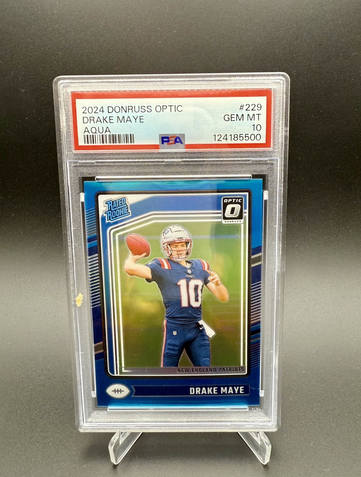 2024 PANINI DONRUSS OPTIC AQUA #229 DRAKE MAYE 10/299 PSA 10 - JERSEY MATCH 🔥