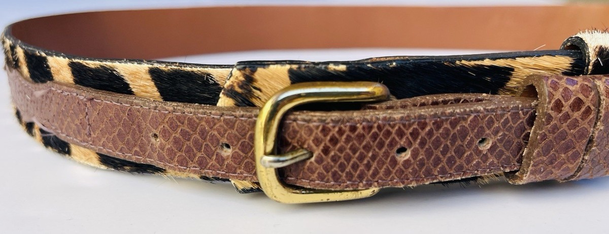 Vtg Willis & Geiger Zebra Calf Hair Belt Sz 32 Exotic Snakeskin Trim Safari USA Belt Zebra Skin | TAG® Safari main image 4