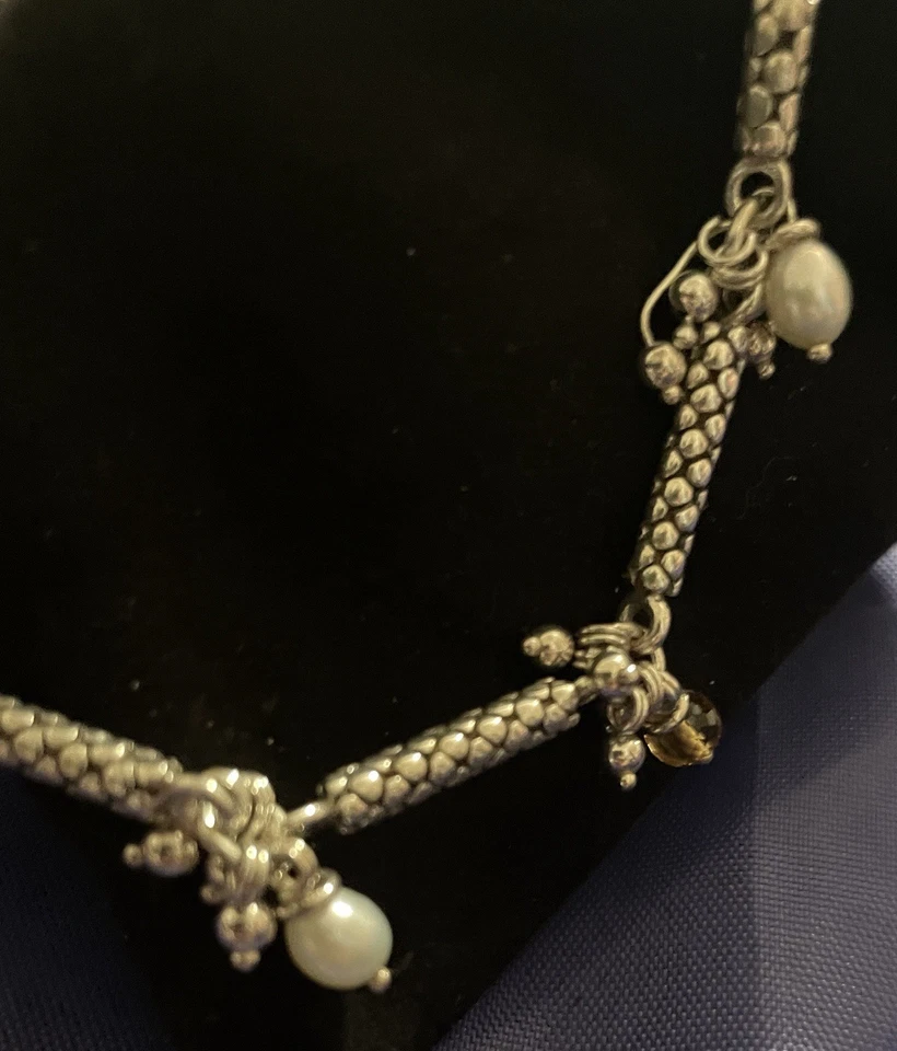 Pulsera Michael Dawkins de plata de ley 925 con 4 perlas/dijes genuinos Foto 2 de 4