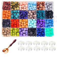 Wax Seal Kit 360 Beads in 24 Colors, Smokeless Crack-Resistant Seal Wax Star