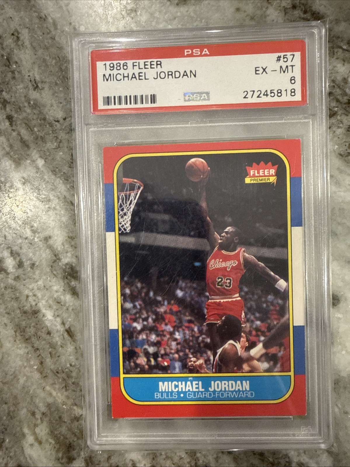 MICHAEL JORDAN ROOKIE #57 1986 FLEER PSA 6