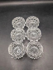 Vintage Fostoria Clear Glass Open Salt Cellars Set Of 6