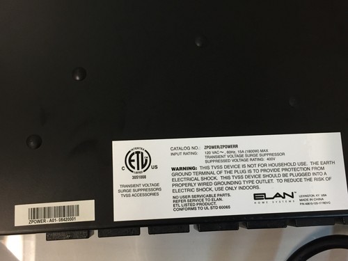 ELAN Z Series ZPower Power Sequencer e regolatore di sovratensione 8 prese - Foto 4 di 5
