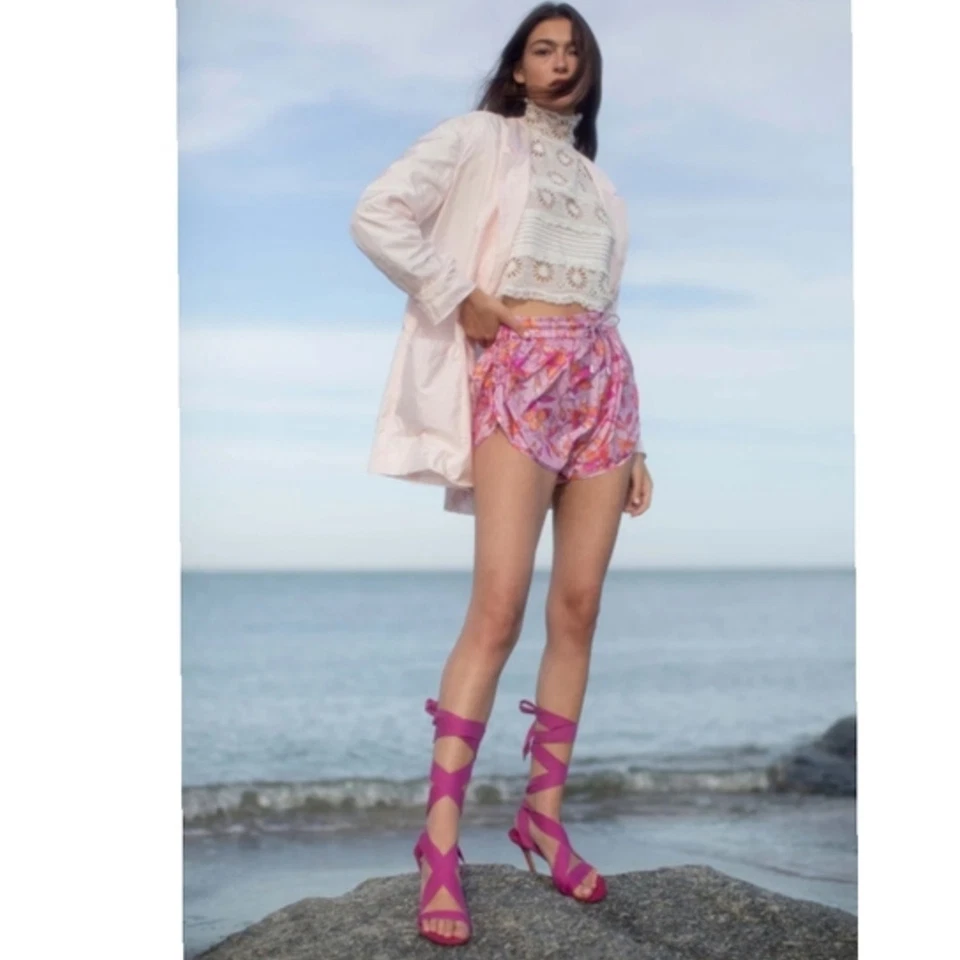 Isabel Marant Arieli Ankle Tie Sandals Pink Lace-up Stiletto Sz 40 / 9.5 US - Image 2 of 4