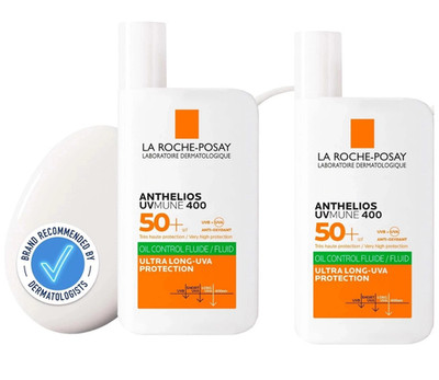2x La Roche-Posay Anthelios UVMune 400 Oil Control Invisible Fluid SPF50+, 50ml