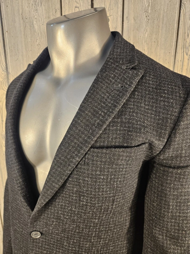 Abrigo Blazer Chaqueta Joseph Abboud Calce Ajustado Para Hombre 44L Deportivo 2 Botones Negro Cuadros  Foto 2 de 4