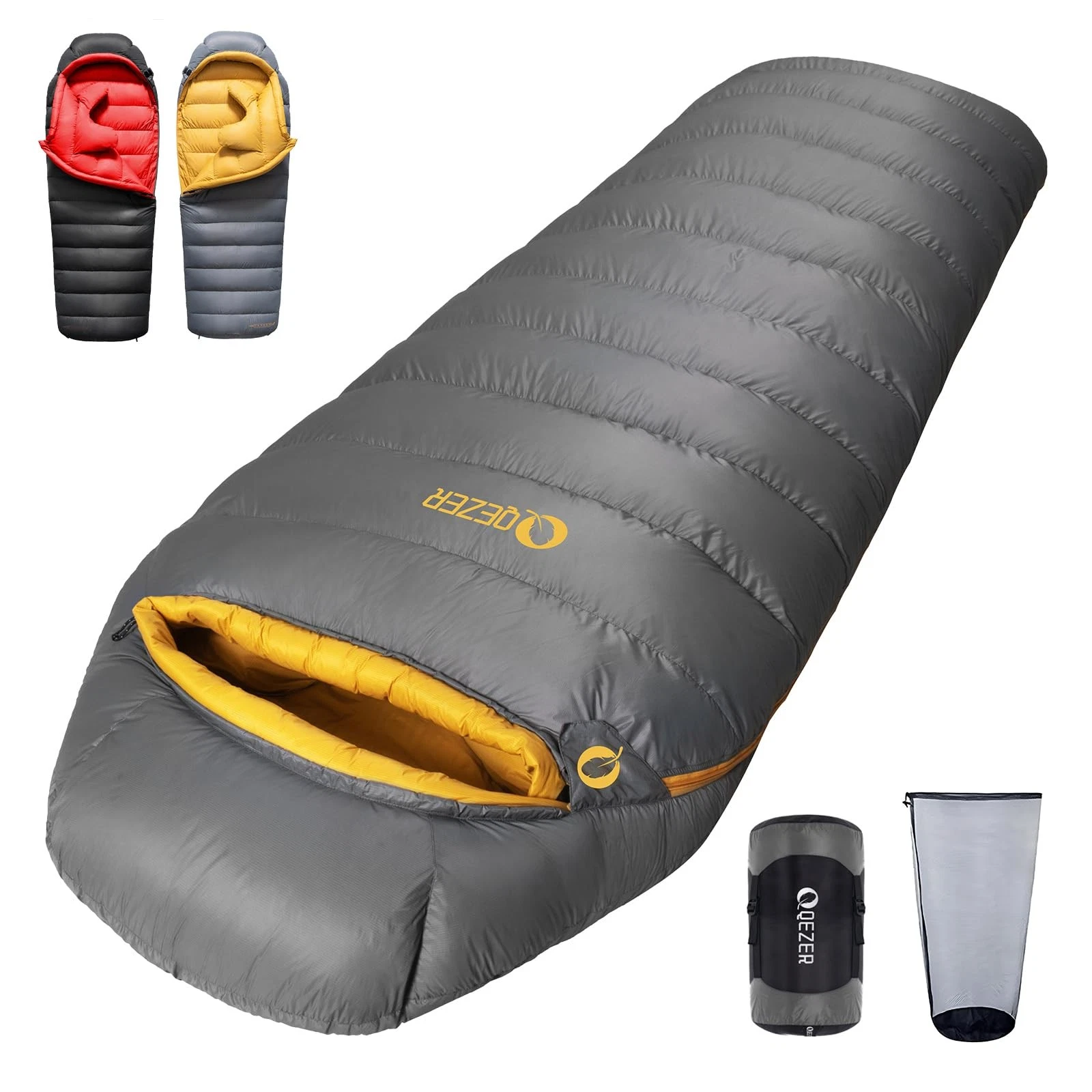 Down sleeping bag dark grey 0°C