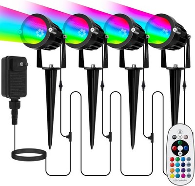 4 in 1 RGBW Low Voltage Landscape Lighting Kit 6W 24V