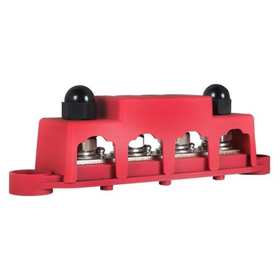 3/8'' 250 amp 12v with Cover Red 4 Way For Terminal Junction Block Busbar