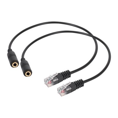 20X(2 Stücke 3,5Mm Stereo Audio Headset zu Jack Buchse Auf Stecker Rj9 Adap1129